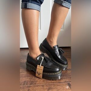 Dr. Martens Women's Black Platform Kiltie Loafers